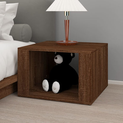 Bedside Table Brown Oak 57x55x36 cm Engineered Wood