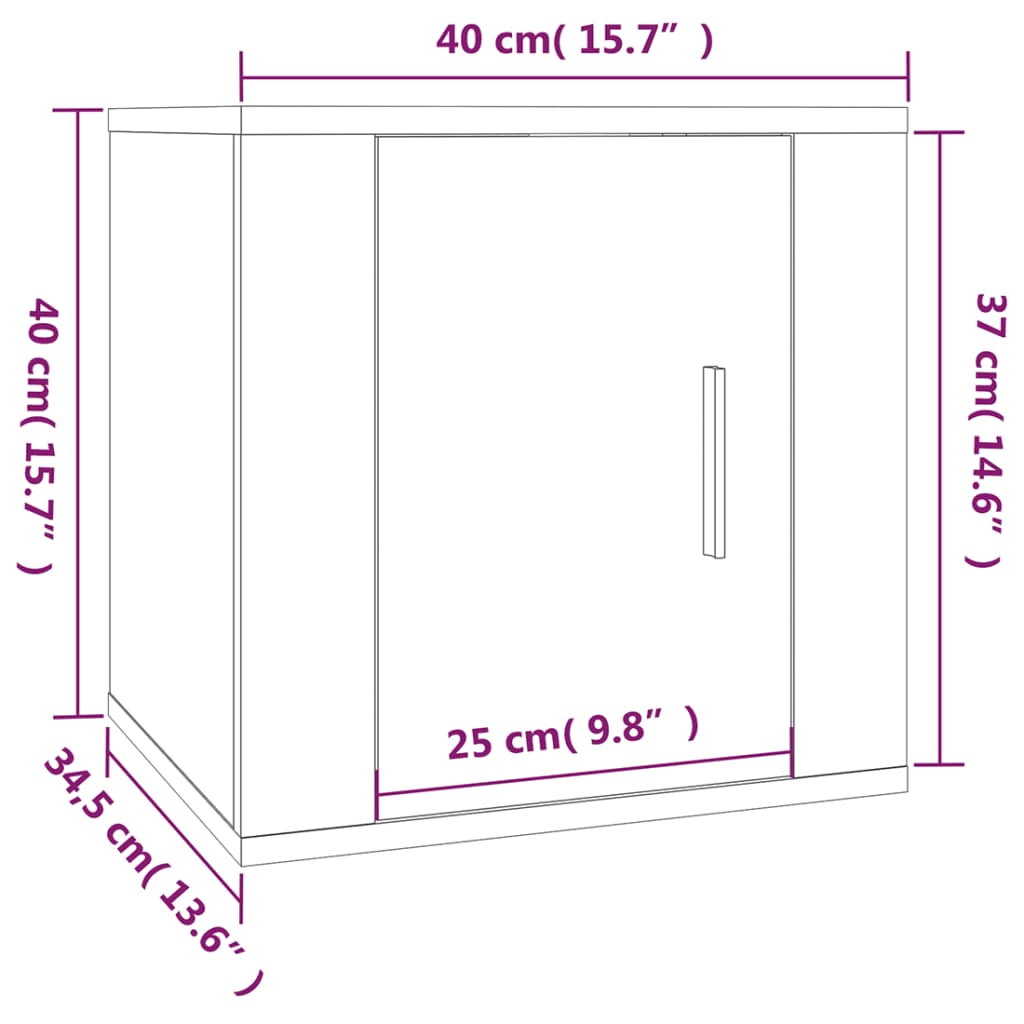 Wall Mounted TV Cabinets 2 pcs Brown Oak 40x34.5x40 cm