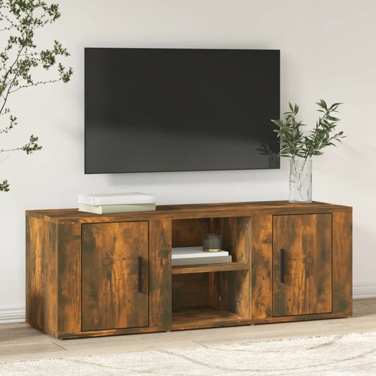 TV Cabinet Smoked Oak 100x31.5x35 cm Engineered Wood