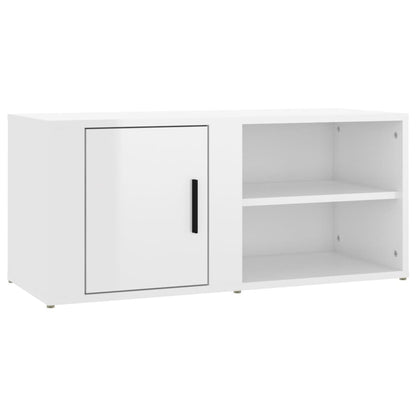 TV Cabinet High Gloss White 80x31,5x36 cm Engineered Wood