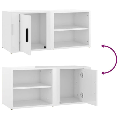 TV Cabinet High Gloss White 80x31,5x36 cm Engineered Wood