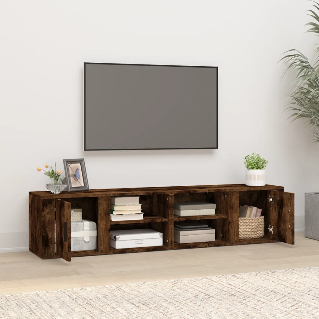 TV Cabinets 2 pcs Smoked Oak 80x31.5x36 cm Engineered Wood