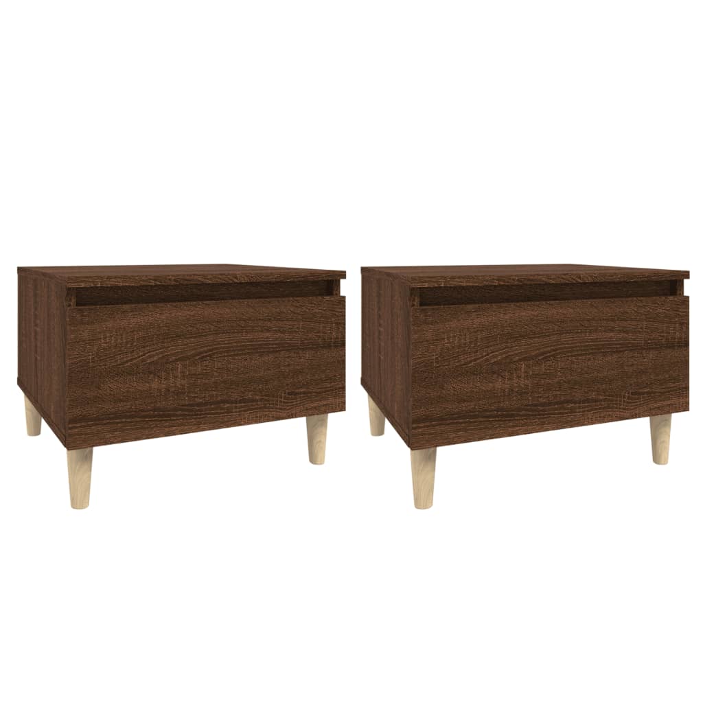 Side Tables 2 pcs Brown Oak 50x46x35 cm Engineered Wood