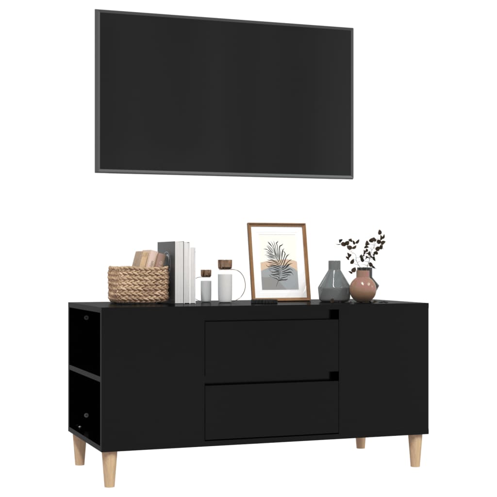 TV Cabinet Black 102x44.5x50 cm Engineered Wood