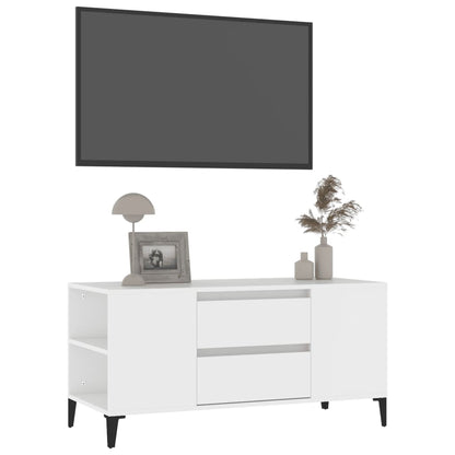 TV Cabinet White 102x44.5x50 cm Engineered Wood