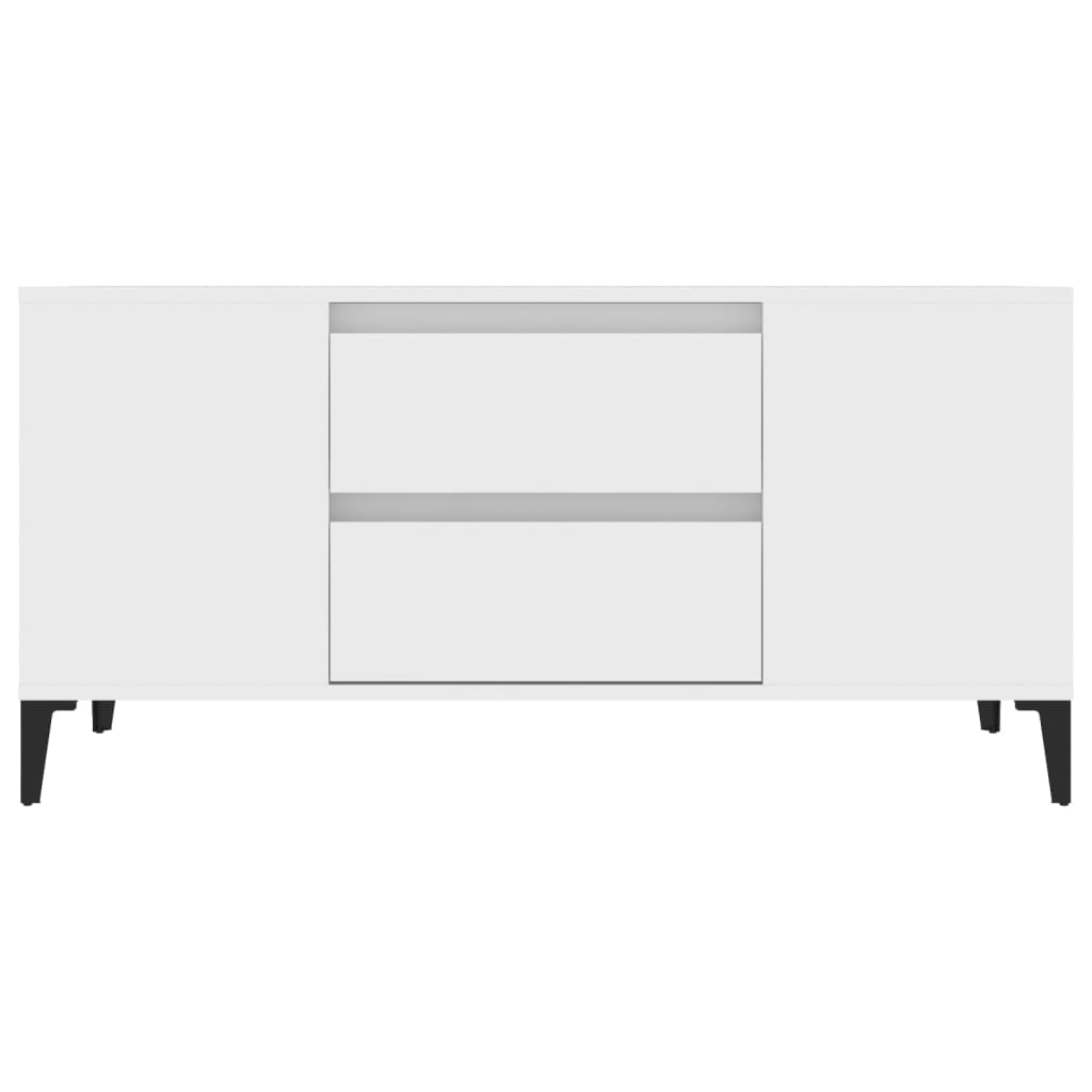 TV Cabinet White 102x44.5x50 cm Engineered Wood