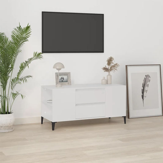 TV Cabinet White 102x44.5x50 cm Engineered Wood