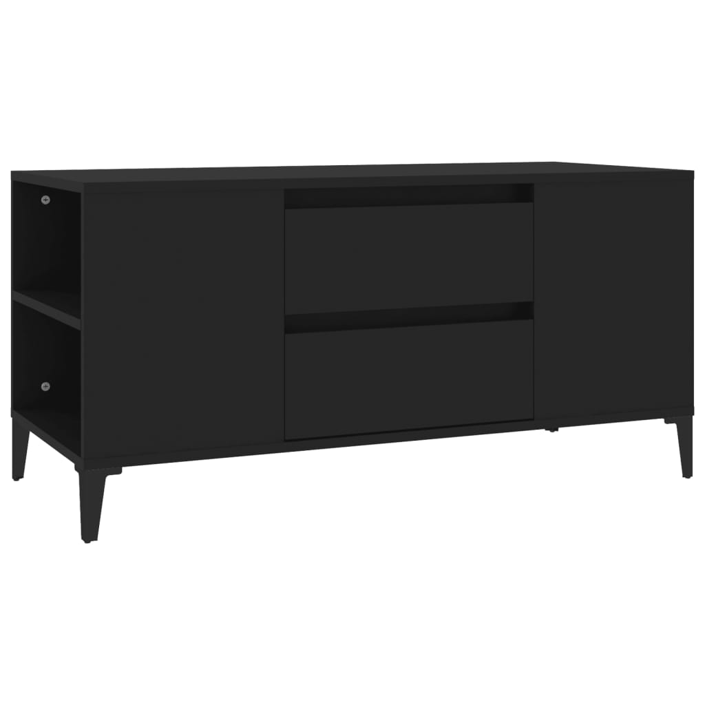 TV Cabinet Black 102x44.5x50 cm Engineered Wood