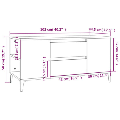 TV Cabinet Smoked Oak 102x44.5x50 cm Engineered Wood