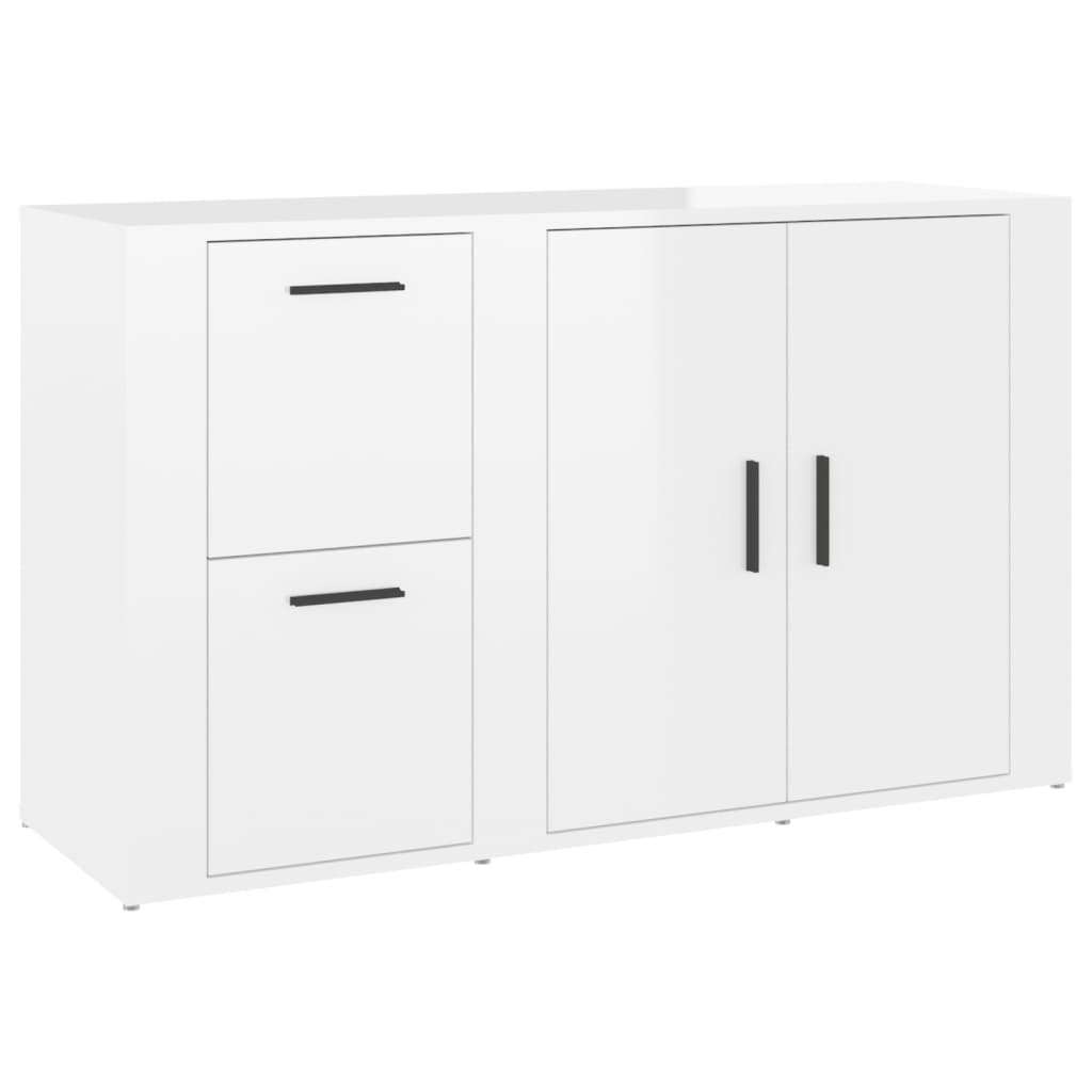 Sideboard High Gloss White 100x33x59.5 cm Engineered Wood