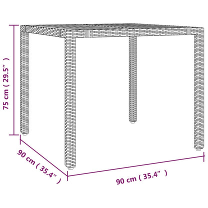 Garden Table with Wooden Top Grey Poly Rattan&Solid Wood Acacia