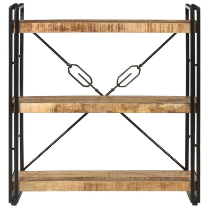 3-Tier Bookcase 77x30x80 cm Solid Wood Mango and Iron