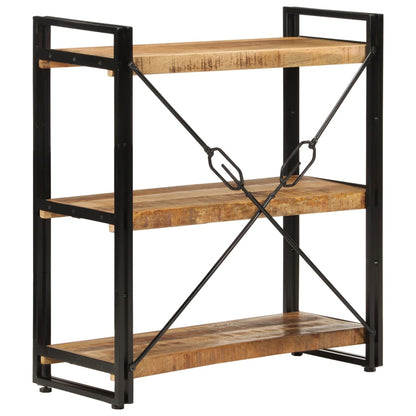 3-Tier Bookcase 77x30x80 cm Solid Wood Mango and Iron