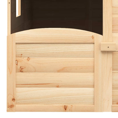 Playhouse with Lockable Door and Flower Pots Solid Wood Fir