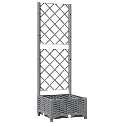 Garden Planter with Trellis Light Grey 40x40x121.5 cm PP