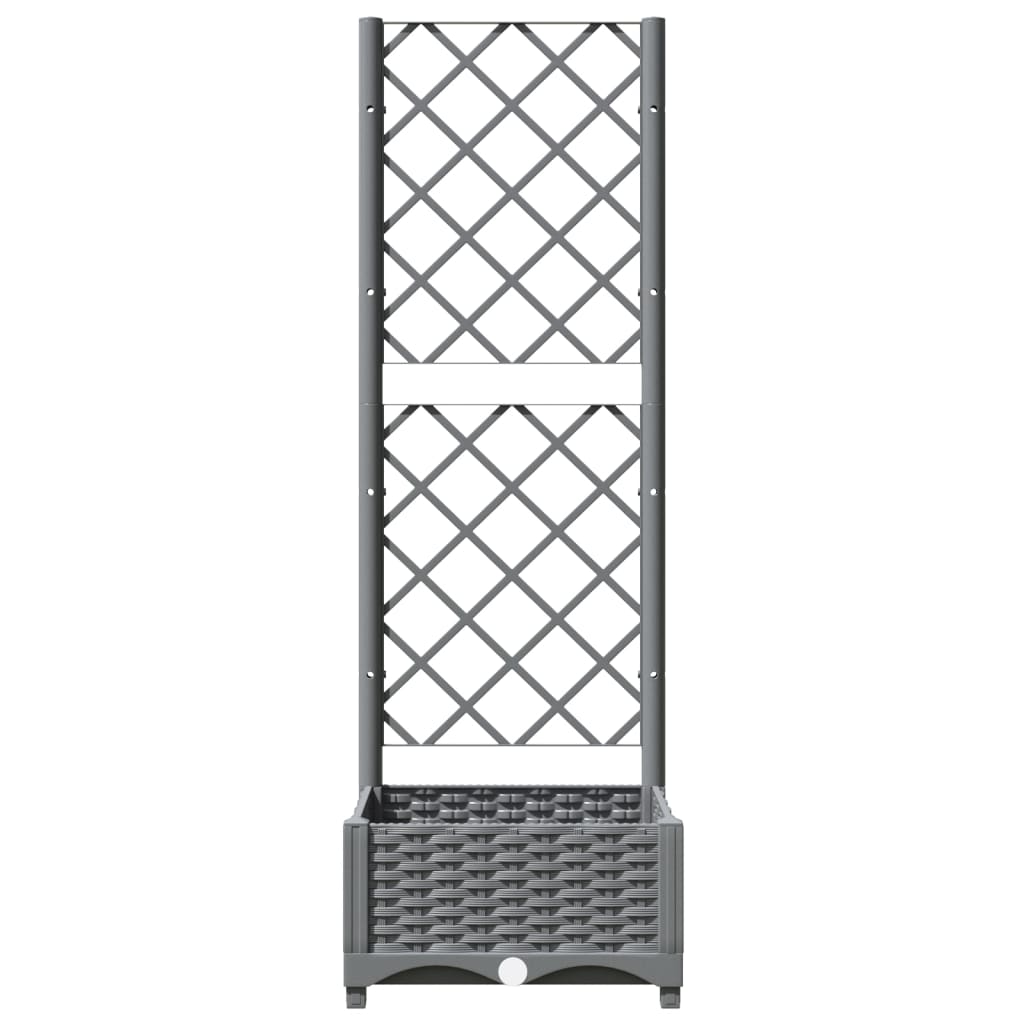 Garden Planter with Trellis Light Grey 40x40x121.5 cm PP