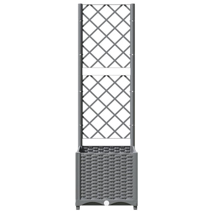 Garden Planter with Trellis Light Grey 40x40x136 cm PP