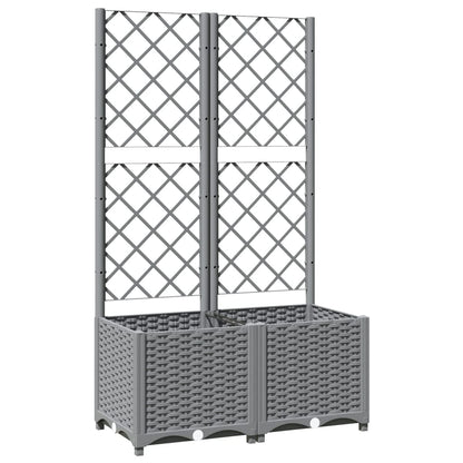 Garden Planter with Trellis Light Grey 80x40x136 cm PP