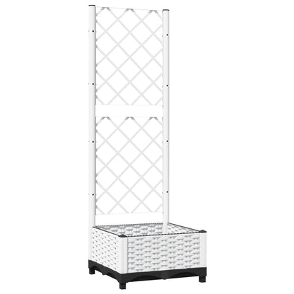 Garden Planter with Trellis White 40x40x121.5 cm PP