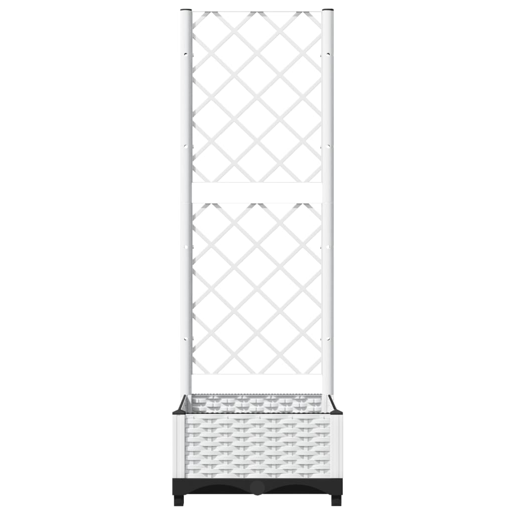 Garden Planter with Trellis White 40x40x121.5 cm PP