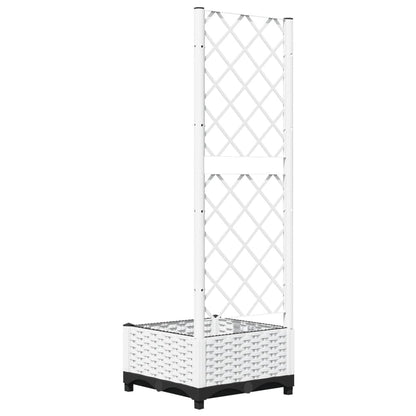 Garden Planter with Trellis White 40x40x121.5 cm PP