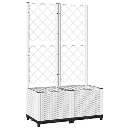 Garden Planter with Trellis White 80x40x136 cm PP