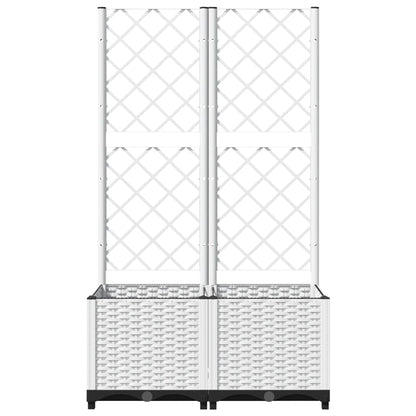 Garden Planter with Trellis White 80x40x136 cm PP