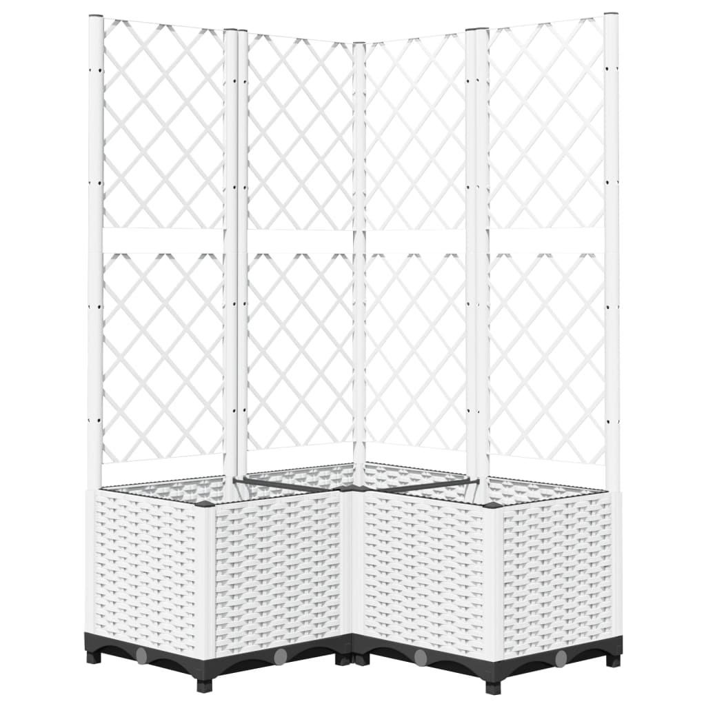 Garden Planter with Trellis White 80x80x136 cm PP