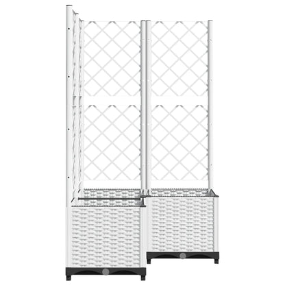 Garden Planter with Trellis White 80x80x136 cm PP