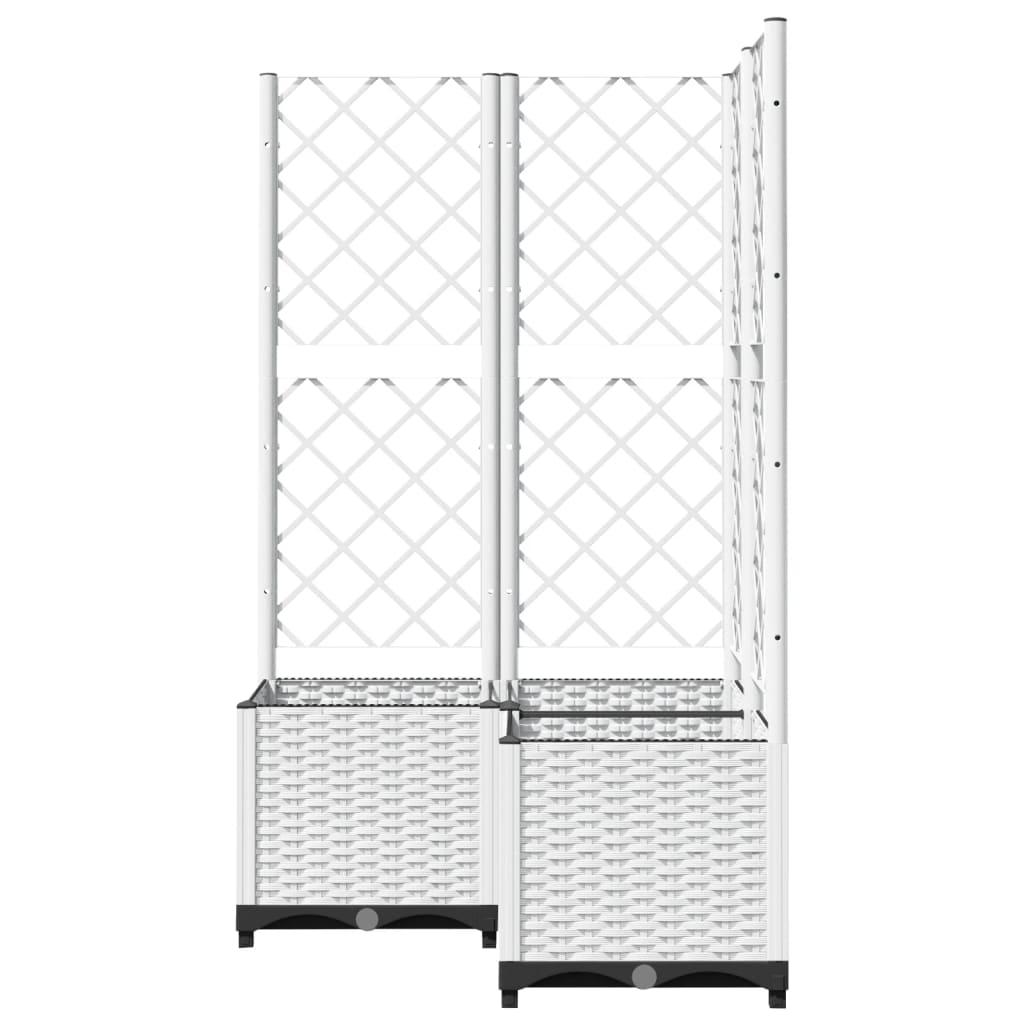 Garden Planter with Trellis White 80x80x136 cm PP