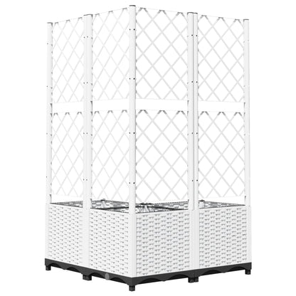 Garden Planter with Trellis White 80x80x136 cm PP