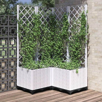 Garden Planter with Trellis White 80x80x136 cm PP