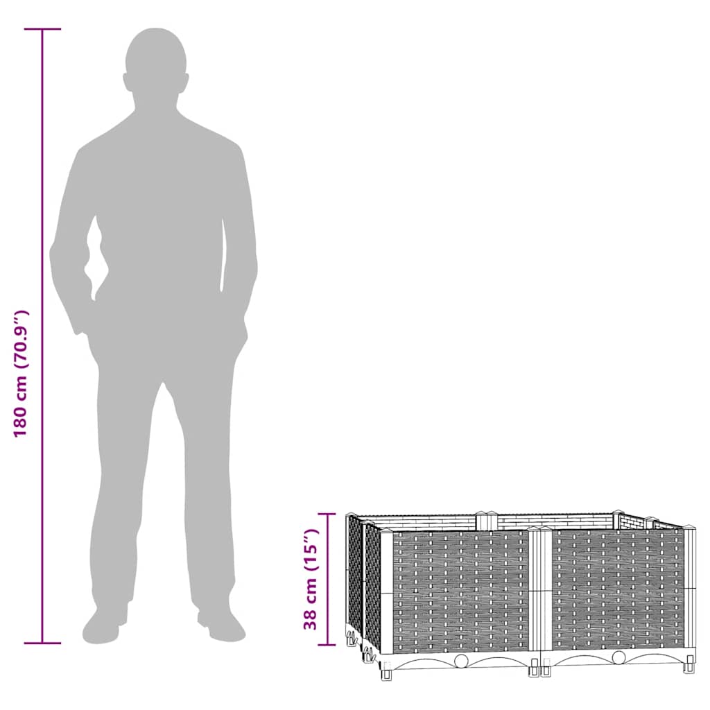 Raised Bed 80x80x38 cm Polypropylene