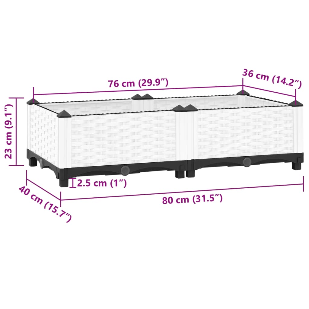 Raised Bed 80x40x23 cm Polypropylene