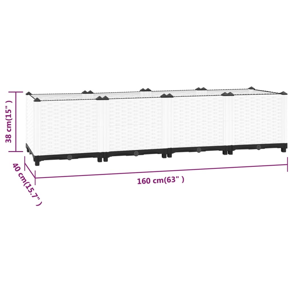 Raised Bed 160x40x38 cm Polypropylene