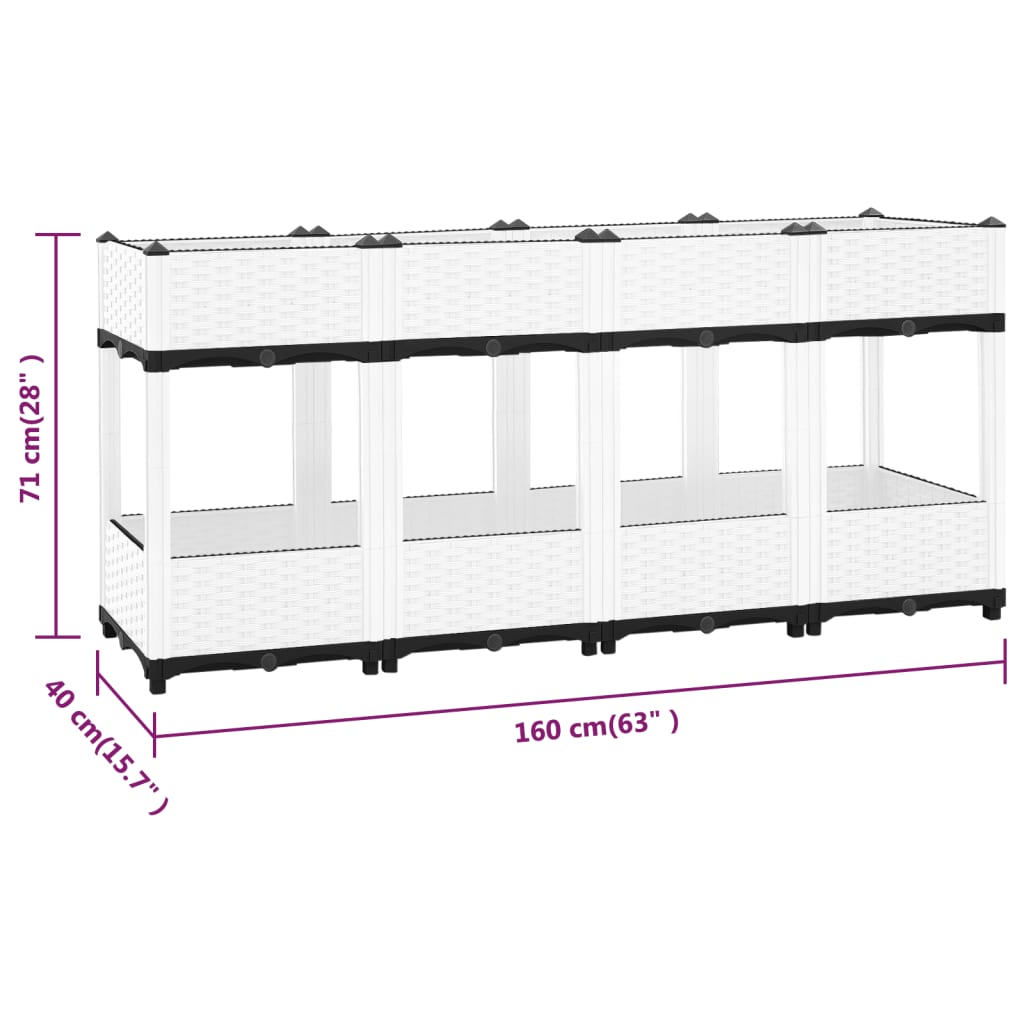 Raised Bed 160x40x71 cm Polypropylene