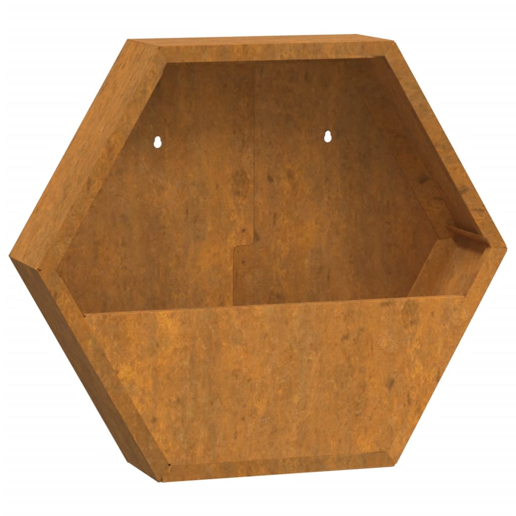 Wall Planters 2 pcs Rusty Corten Steel 46x10x40 cm