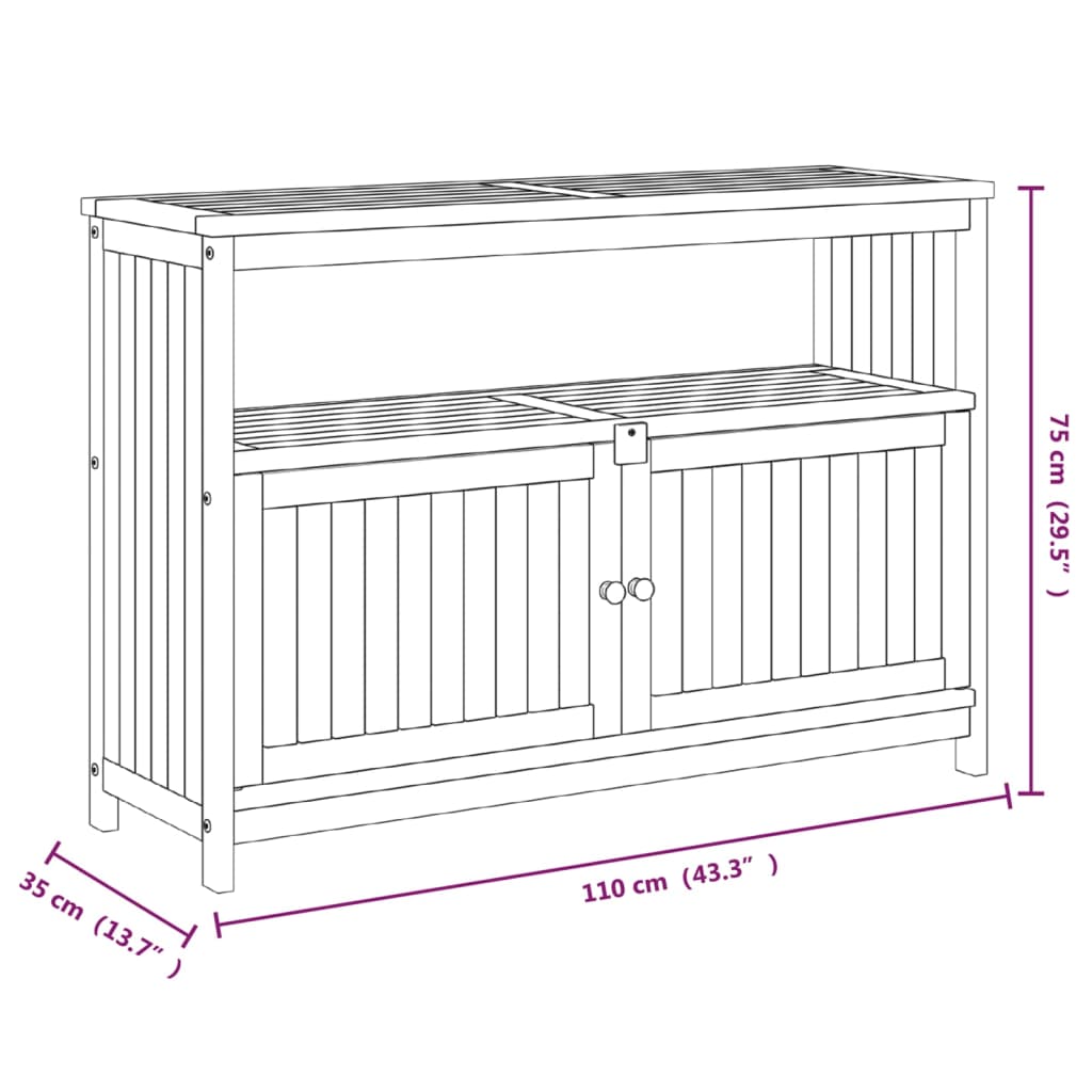 Garden Console Table 110x35x75 cm Solid Wood Acacia