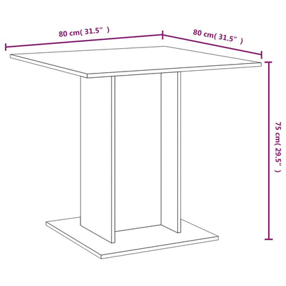 Dining Table Grey Sonoma 80x80x75 cm Engineered Wood