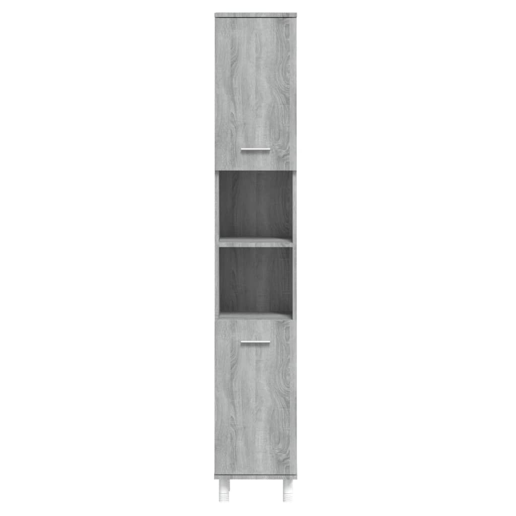 Bathroom Cabinet Grey Sonoma 30x30x179 cm Engineered Wood