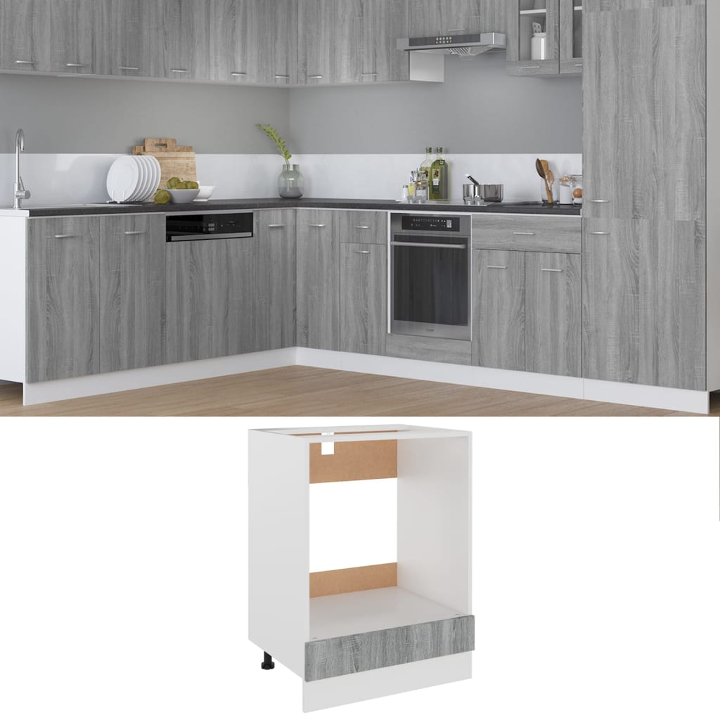 Oven Cabinet Grey Sonoma 60x46x81.5 cm Engineered Wood