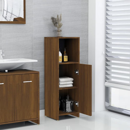 Bathroom Cabinet Brown Oak 30x30x95 cm Engineered Wood