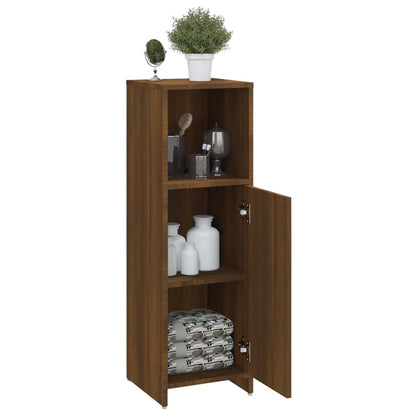 Bathroom Cabinet Brown Oak 30x30x95 cm Engineered Wood