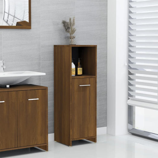 Bathroom Cabinet Brown Oak 30x30x95 cm Engineered Wood