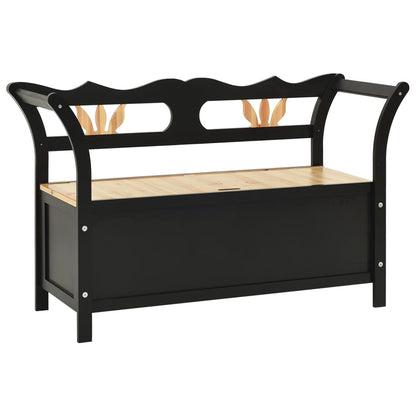 Bench Black 107x45x75.5 cm Solid Wood Fir