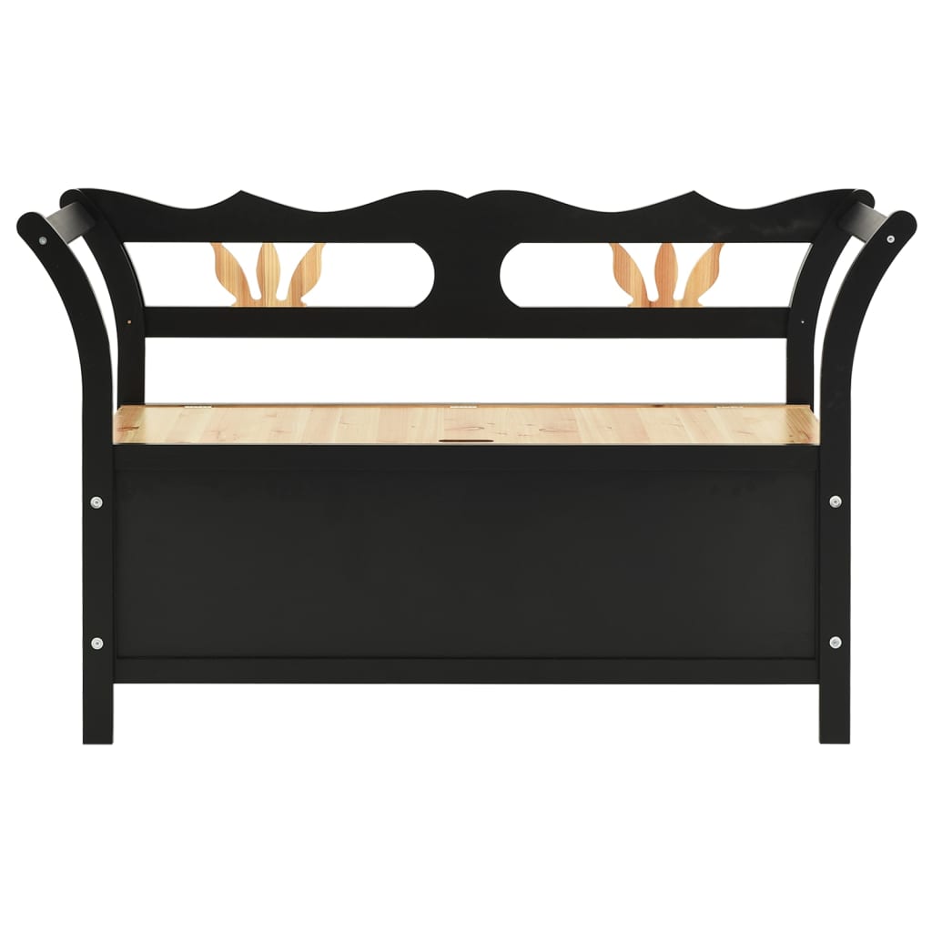 Bench Black 107x45x75.5 cm Solid Wood Fir