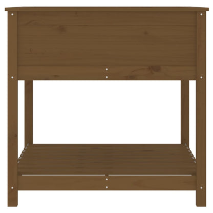 Planter with Shelf Honey Brown 82.5x82.5x81 cm Solid Wood Pine