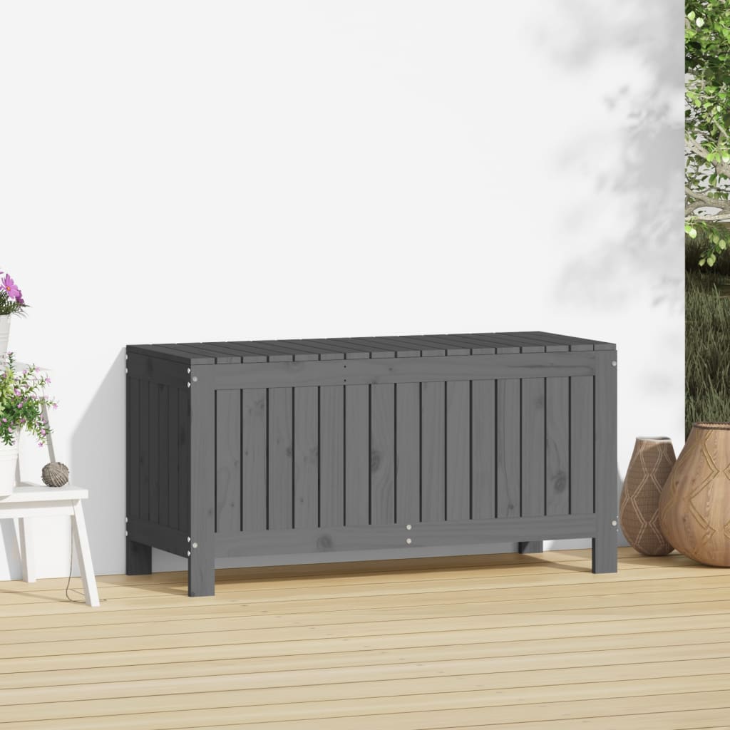 Garden Storage Box Grey 108x42.5x54 cm Solid Wood Pine