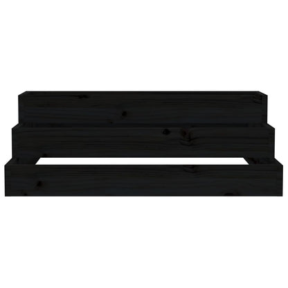 Planter Black 80x80x27 cm Solid Wood Pine