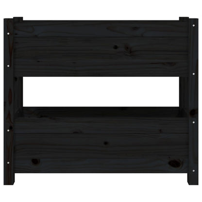 Planter Black 77x25x66 cm Solid Wood Pine